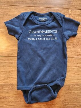 Sara Kety Navy Baby Boy One-Piece Bodysuit Onesie Grandparents 12-18 Months